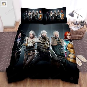 The Witcher 3 Wild Hunt Main Characters Illustration Bed Sheets Spread Comforter Duvet Cover Bedding Sets elitetrendwear 1 1