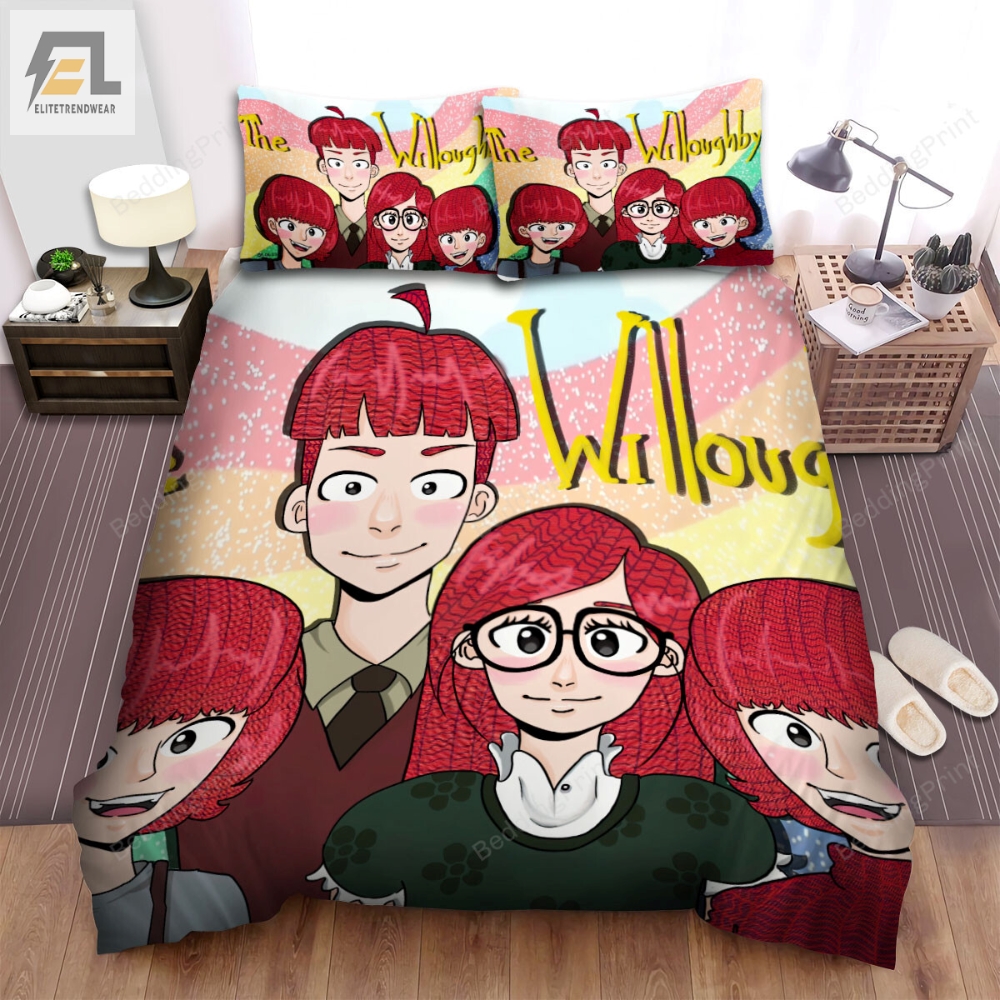 The Willoughbys Main Characters Portrait Illustration Bed Sheets Spread Duvet Cover Bedding Sets 