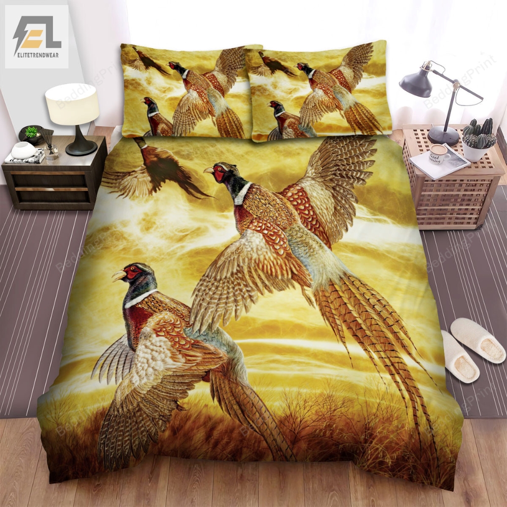The Wildlife Â Trilogy Pheasant Flying Paint Bed Sheets Spread Duvet Cover Bedding Sets 