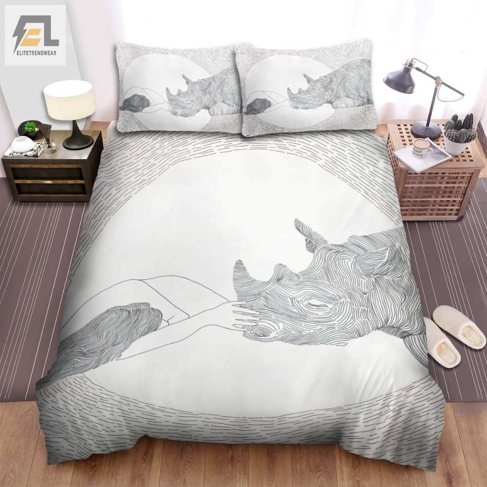 The Wildlife Â The Rhinoceros And A Girl Bed Sheets Spread Duvet Cover Bedding Sets 