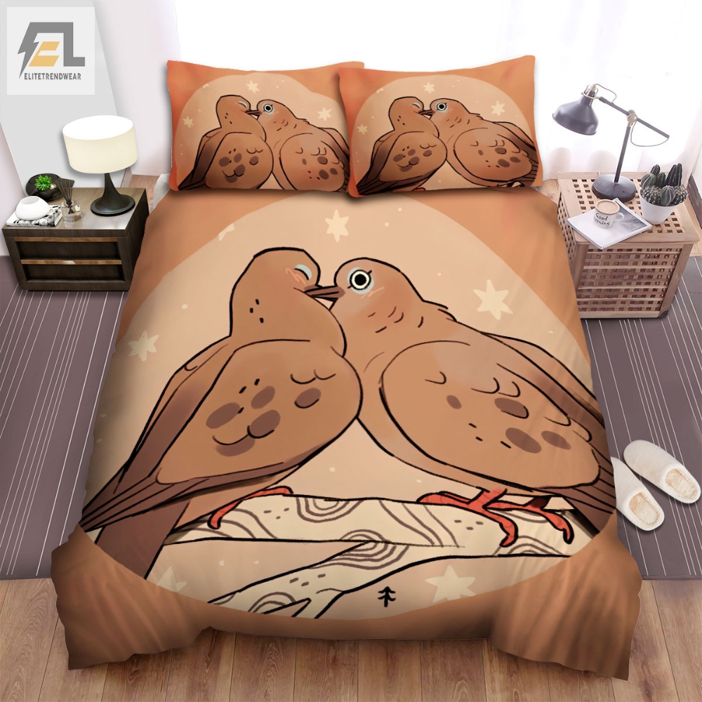 The Wildlife Â The Pigeon Kissing Cartoon Bed Sheets Spread Duvet Cover Bedding Sets 