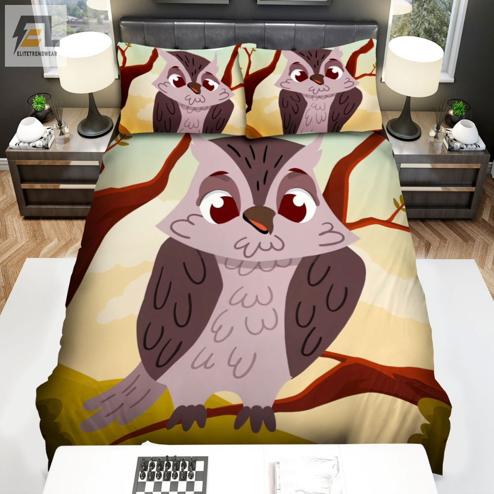 The Wildlife Â The Owl Cartoon Character On A Tree Bed Sheets Spread Duvet Cover Bedding Sets 