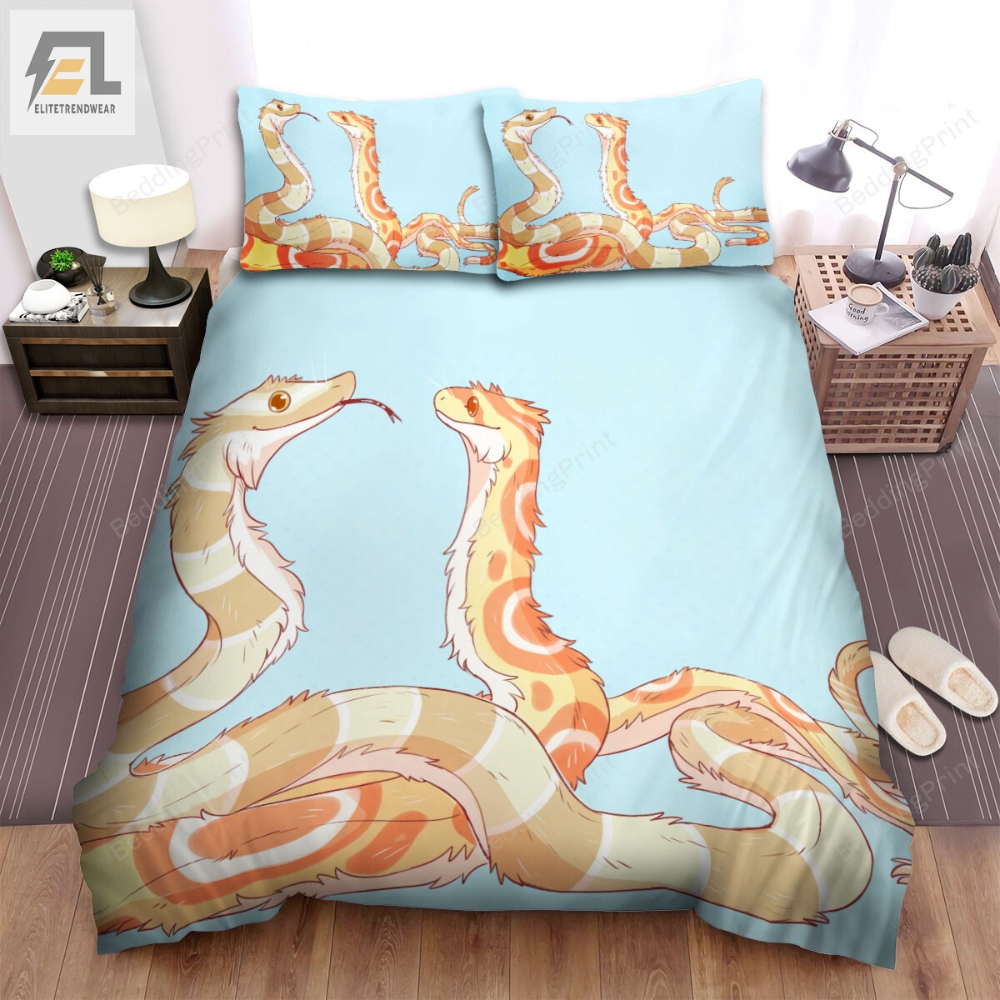 The Wild Animal Â The Yellow Fur Snake Cartoon Bed Sheets Spread Duvet Cover Bedding Sets 
