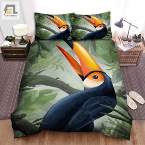 The Wild Animal A The Toucan In A Forest Cartoon Bed Sheets Spread Duvet Cover Bedding Sets elitetrendwear 1 1