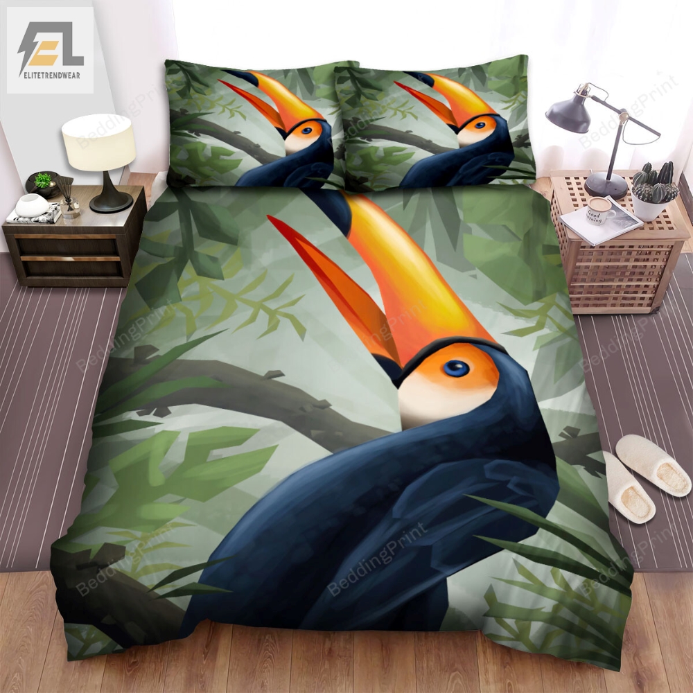 The Wild Animal Â The Toucan In A Forest Cartoon Bed Sheets Spread Duvet Cover Bedding Sets 
