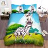 The Wild Animal A The Zebra Smiling Cartoon Bed Sheets Spread Duvet Cover Bedding Sets elitetrendwear 1