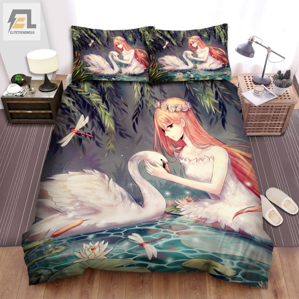 The Wild Animal Â The Swan In Anime Art Bed Sheets Spread Duvet Cover Bedding Sets 