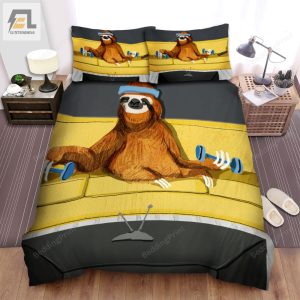 The Wild Animal A The Sloth Watching Tv Bed Sheets Spread Duvet Cover Bedding Sets elitetrendwear 1 1