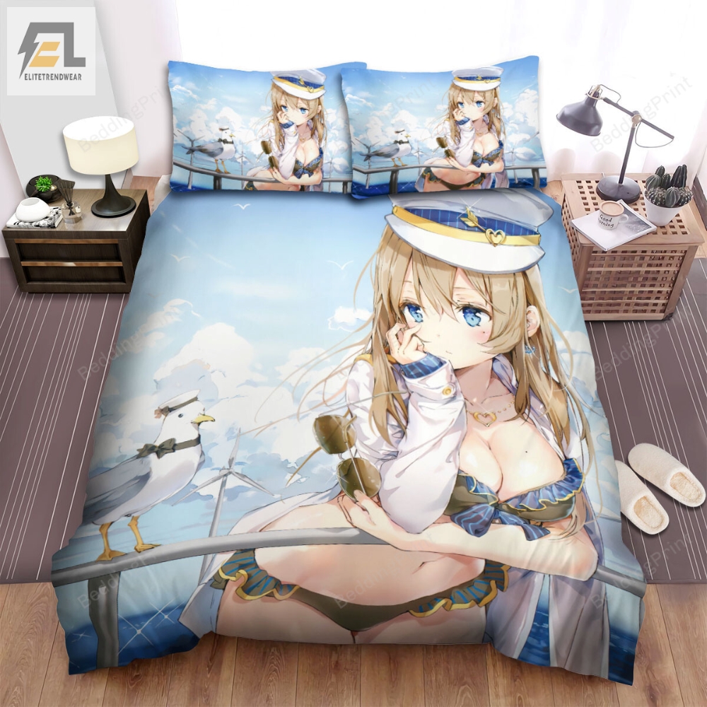 The Wild Animal Â The Seagull Sailor And The Anime Girl Bed Sheets Spread Duvet Cover Bedding Sets 