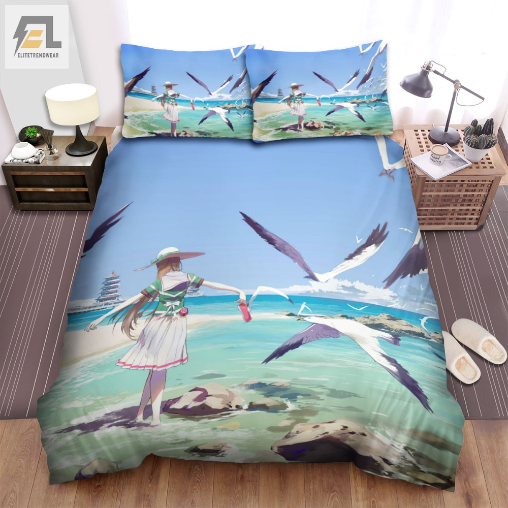 The Wild Animal Â The Seagull And The Anime Girl Bed Sheets Spread Duvet Cover Bedding Sets 