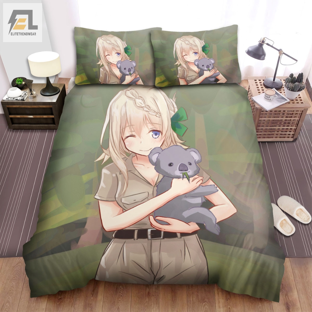 The Wild Animal Â The Koala And The Anime Girl Bed Sheets Spread Duvet Cover Bedding Sets 
