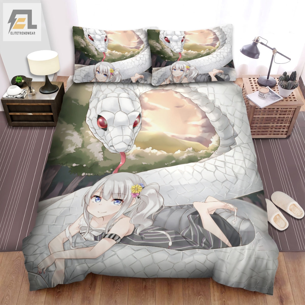The Wild Animal Â The Girl And Her Snake Anime Art Bed Sheets Spread Duvet Cover Bedding Sets 