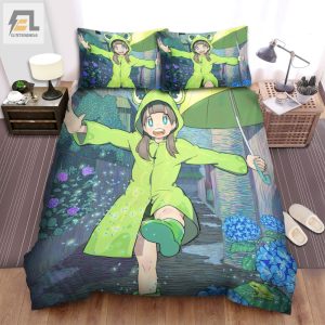 The Wild Animal A The Anime Girl In The Frog Rain Coat Bed Sheets Spread Duvet Cover Bedding Sets elitetrendwear 1 1