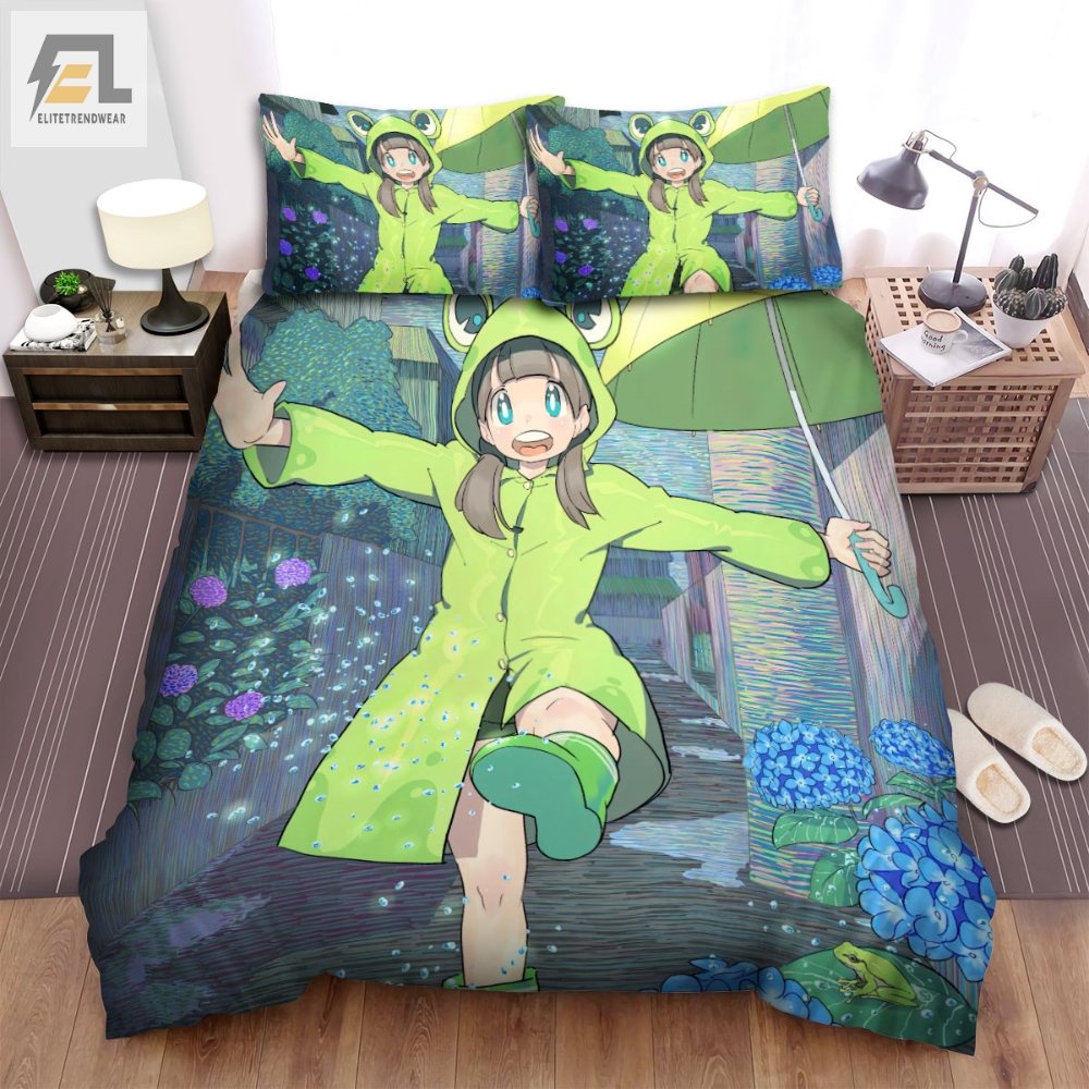 The Wild Animal Â The Anime Girl In The Frog Rain Coat Bed Sheets Spread Duvet Cover Bedding Sets 