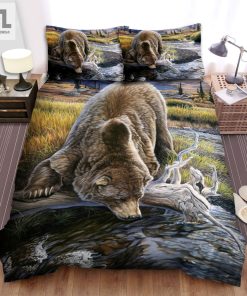 The Wild Animal A Grizzy Bear Founding His Meal Bed Sheets Spread Duvet Cover Bedding Sets elitetrendwear 1 1