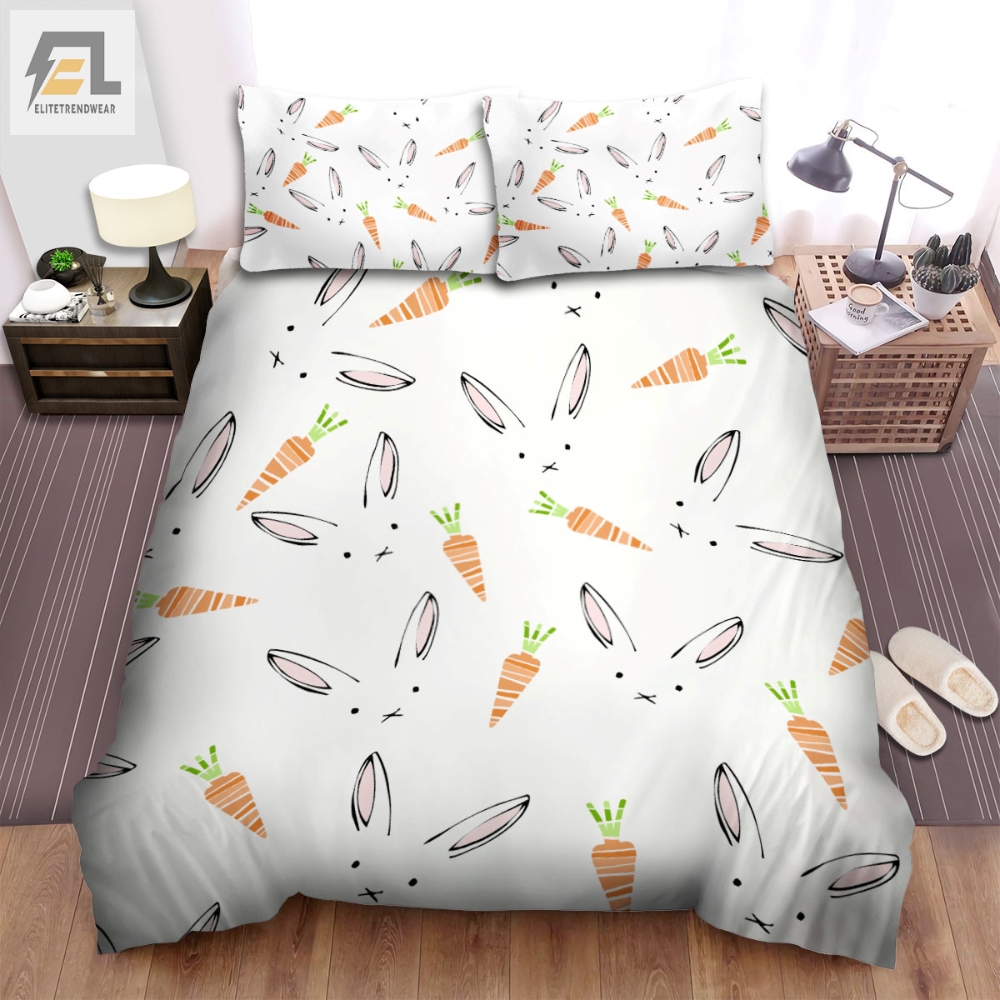 The Wild Animal Â Cute Cartoon Rabbitâs Faces Pattern Bed Sheets Spread Duvet Cover Bedding Sets 