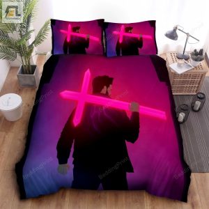 The Weeknd Starboy With Pink Neon Cross Bed Sheets Spread Duvet Cover Bedding Sets elitetrendwear 1 1