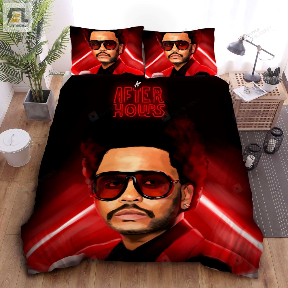 The Weeknd In After Hours Album Concept Arts Painting Bed Sheets Spread Duvet Cover Bedding Sets 