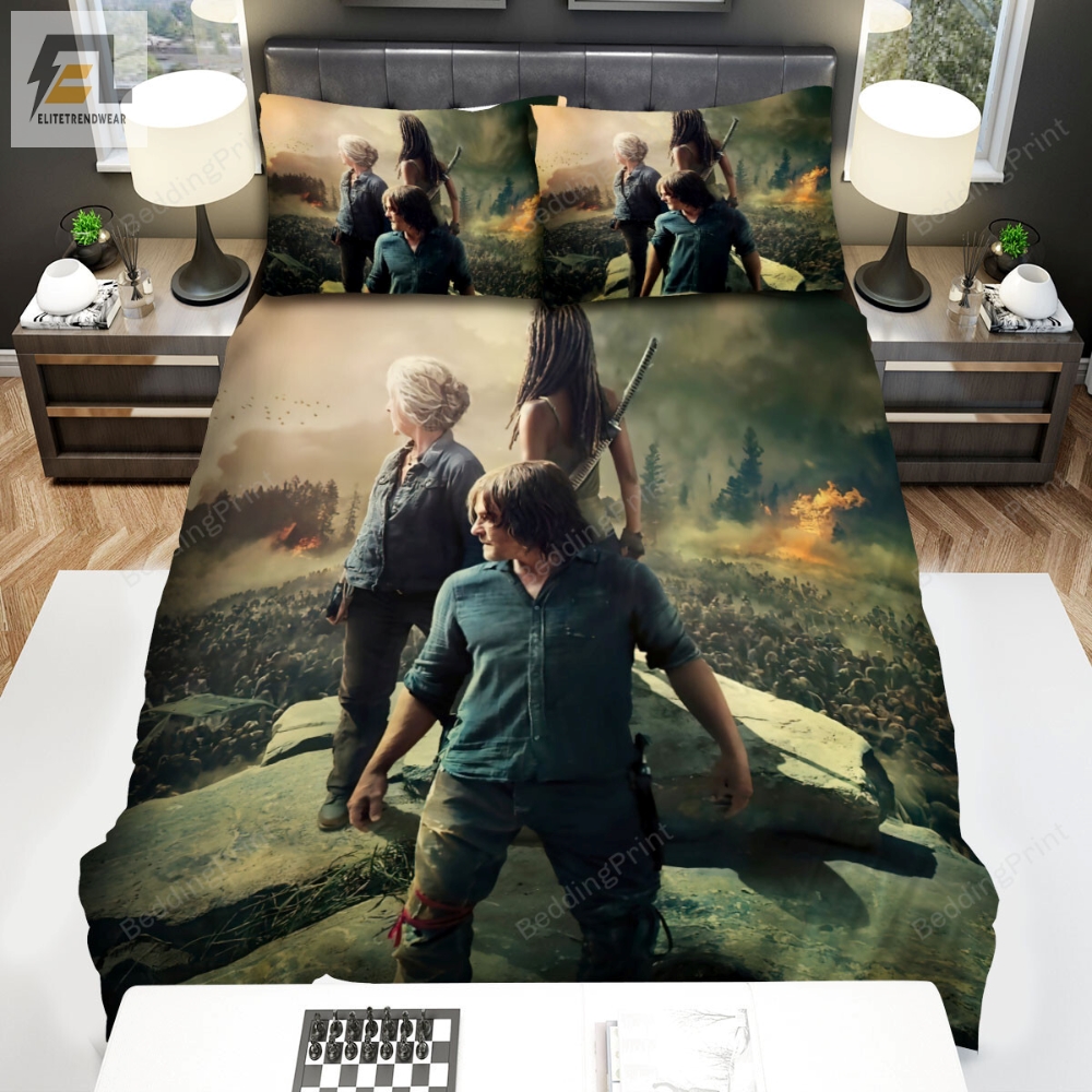 The Walking Dead Three People Are Seeing The Dead Movie Poster Bed Sheets Duvet Cover Bedding Sets 
