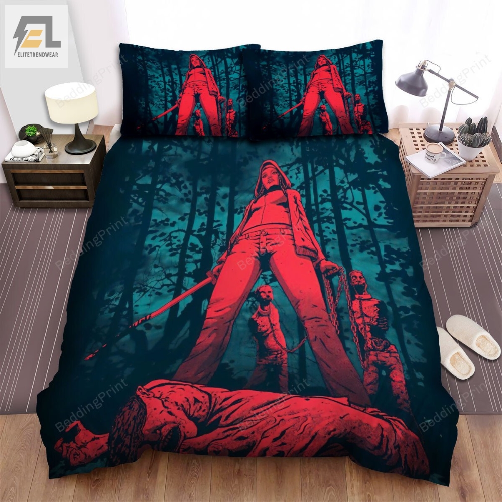The Walking Dead The Girl Is Killing The Men By Sword Movie Poster Bed Sheets Duvet Cover Bedding Sets 