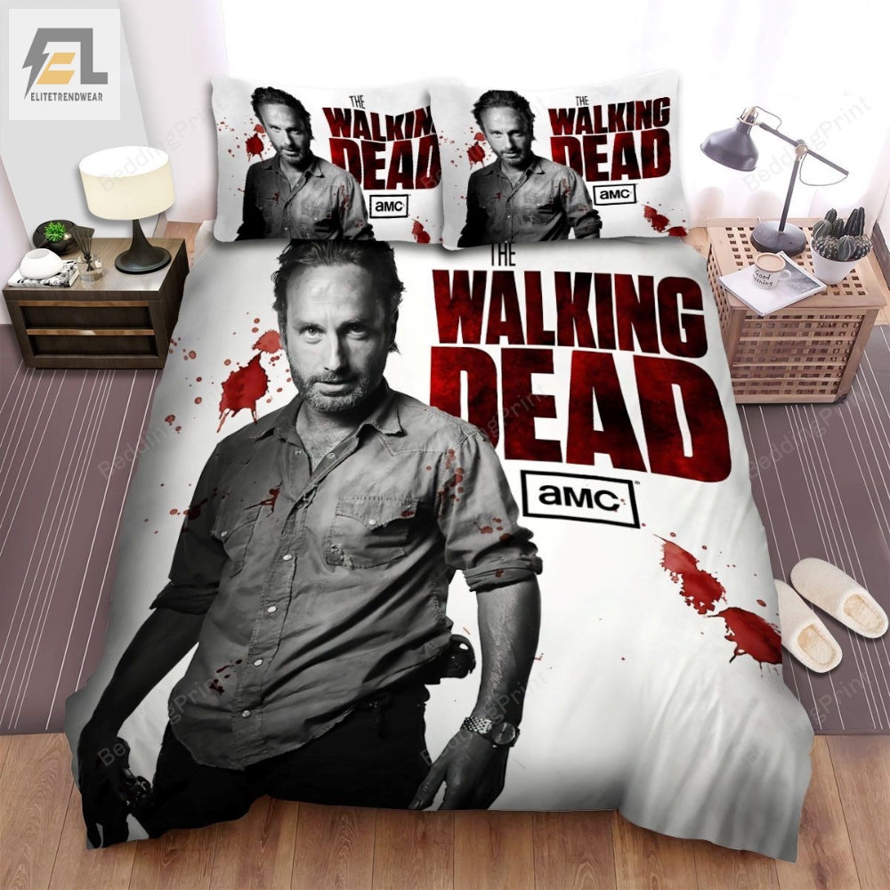 The Walking Dead Posting Of The Men With Blood Movie Poster Bed Sheets Duvet Cover Bedding Sets 