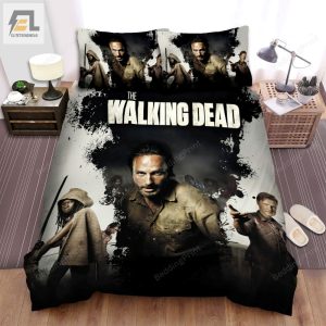 The Walking Dead Portrait Of The Main Actors With Weapon Movie Poster Bed Sheets Duvet Cover Bedding Sets elitetrendwear 1 1