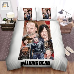 The Walking Dead Portrait Of All Main Actors In The Movie Art Picture Bed Sheets Duvet Cover Bedding Sets elitetrendwear 1 1