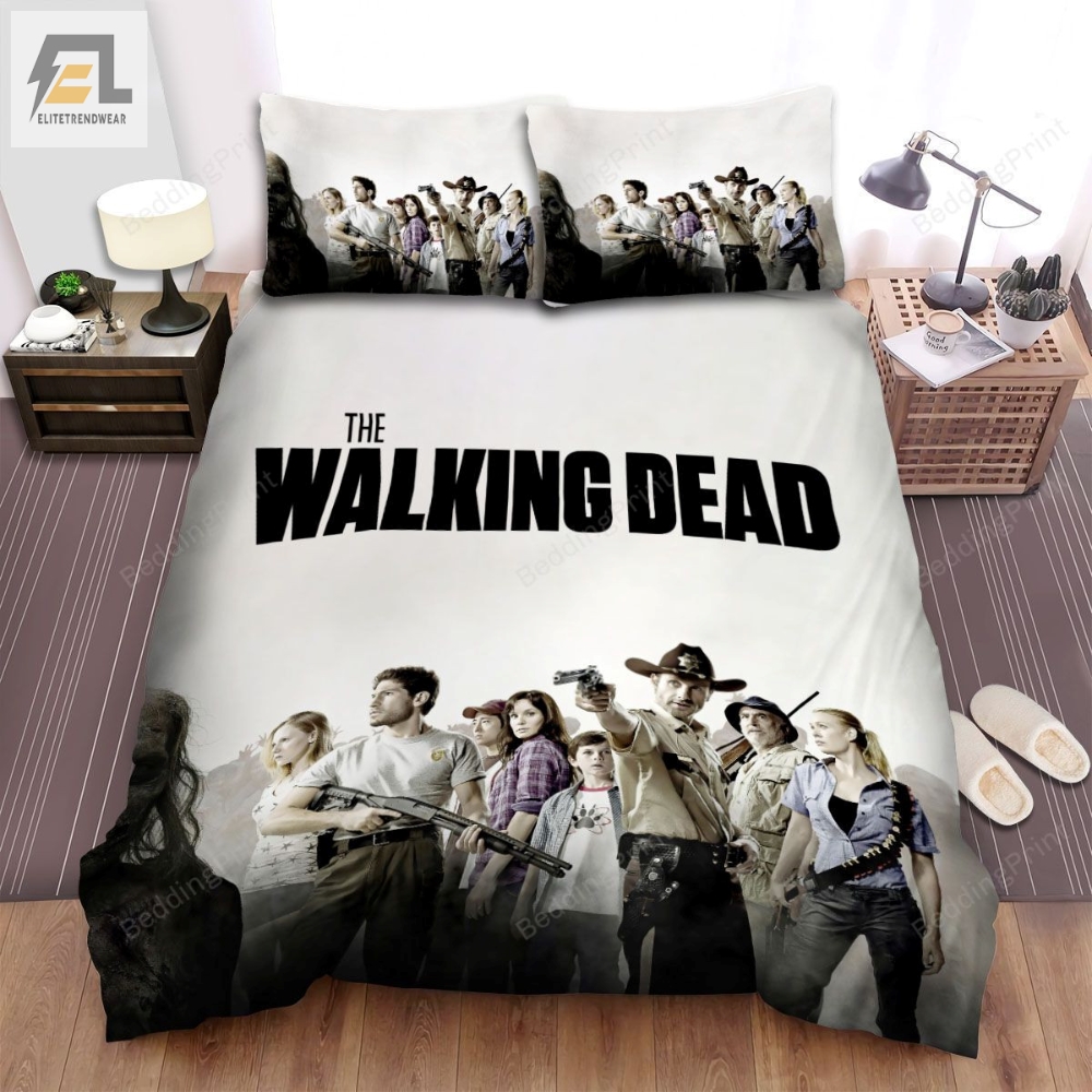 The Walking Dead Poeple With Weapon And The Dead Scenes In The Movie Bed Sheets Duvet Cover Bedding Sets 