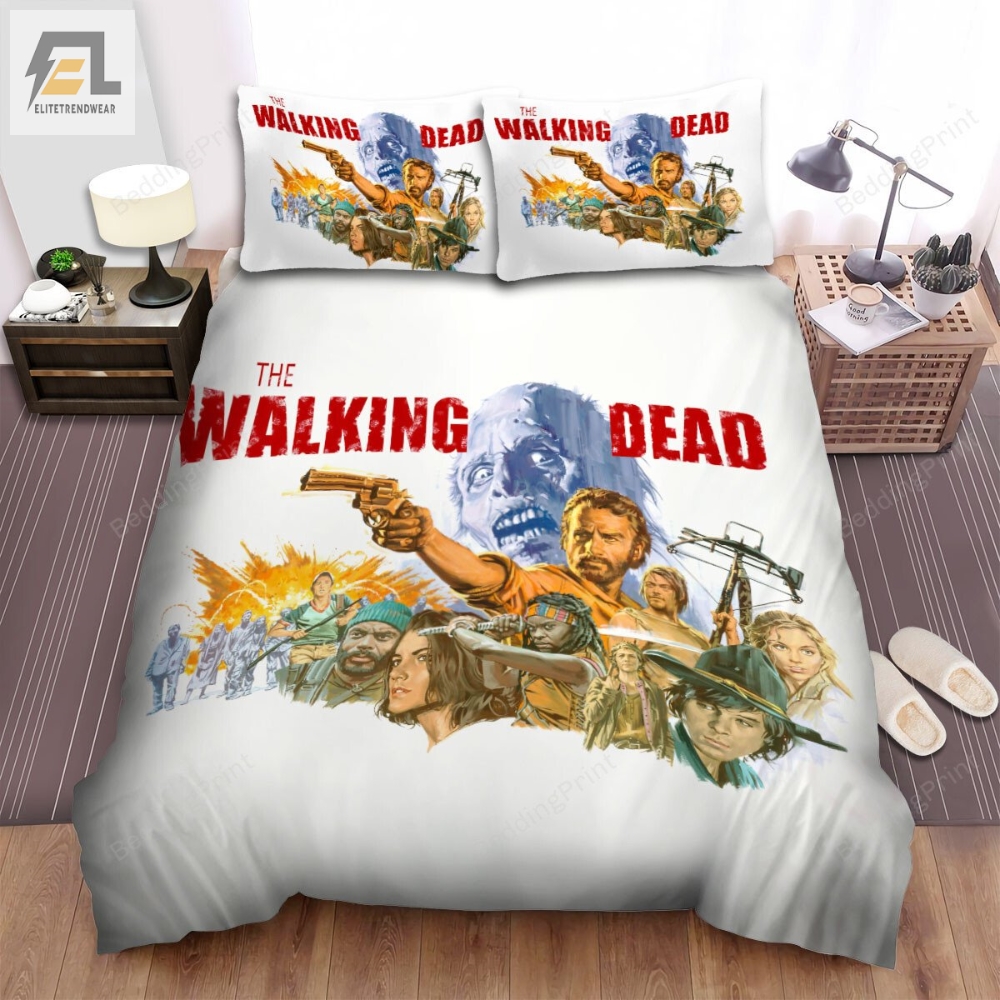 The Walking Dead People With Weapon Movie Poster Bed Sheets Duvet Cover Bedding Sets 