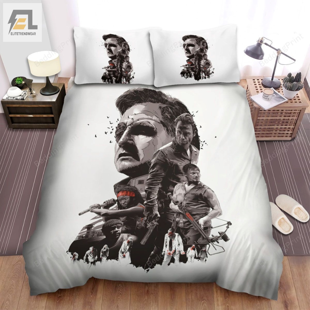 The Walking Dead Art Scene Movie And Main Actors Movie Poster Bed Sheets Duvet Cover Bedding Sets 
