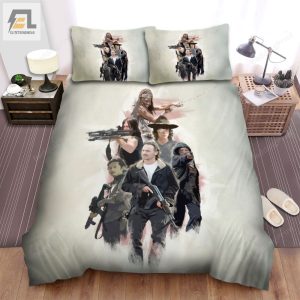The Walking Dead Art Of People With Weapon Movie Poster Bed Sheets Duvet Cover Bedding Sets elitetrendwear 1 1