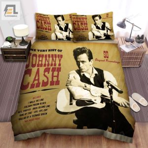 The Very Best Of Johnny Cash Album Cover Bed Sheets Spread Comforter Duvet Cover Bedding Sets elitetrendwear 1 1