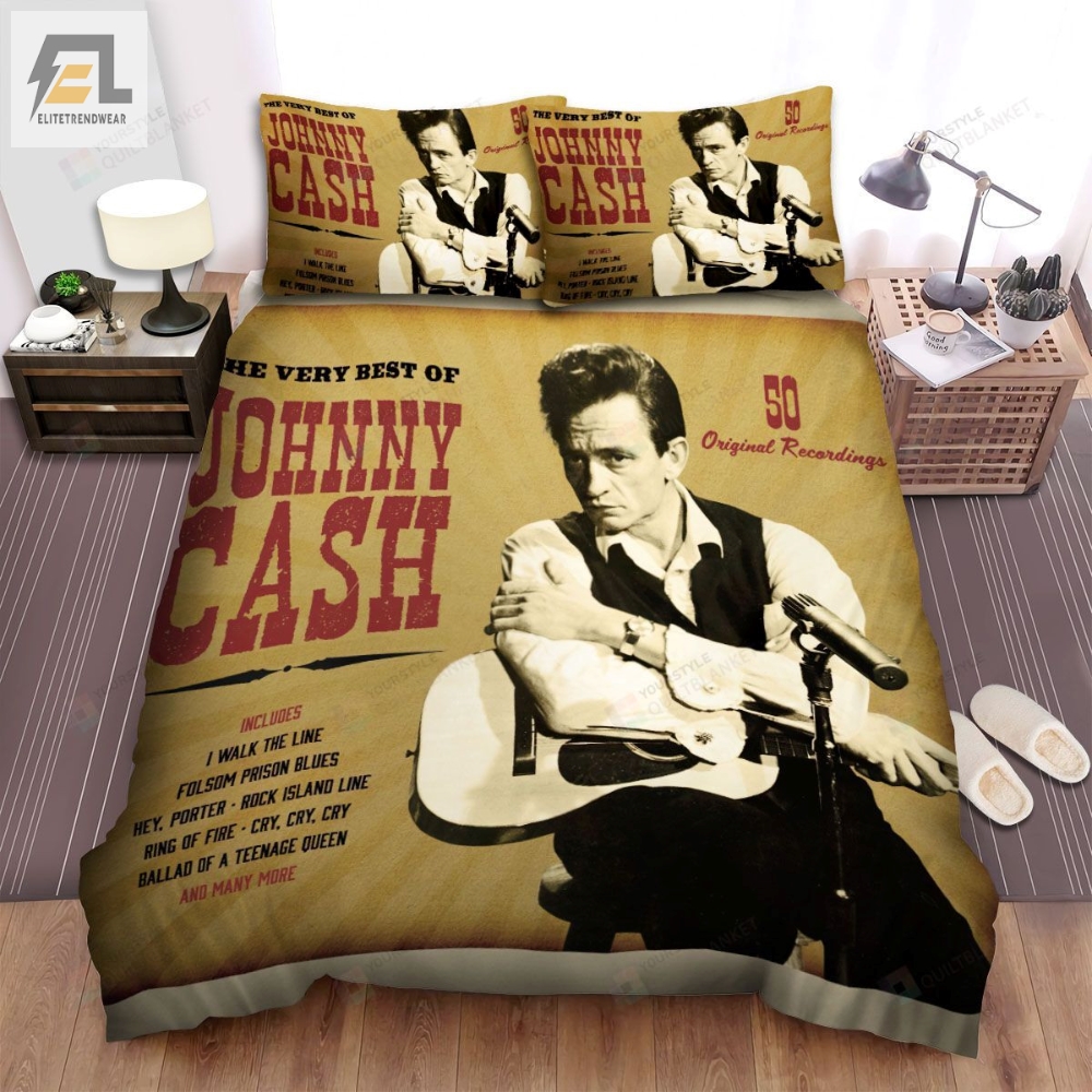 The Very Best Of Johnny Cash Album Cover Bed Sheets Spread Comforter Duvet Cover Bedding Sets 