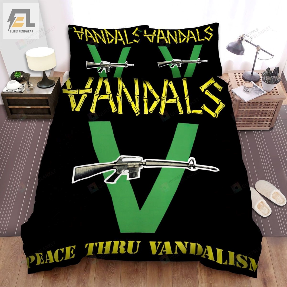 The Vandals Music Peace Thru Vandalism Album Bed Sheets Spread Comforter Duvet Cover Bedding Sets 