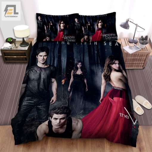The Vampire Diaries 20092017 The Fifth Season Movie Poster Bed Sheets Spread Comforter Duvet Cover Bedding Sets elitetrendwear 1