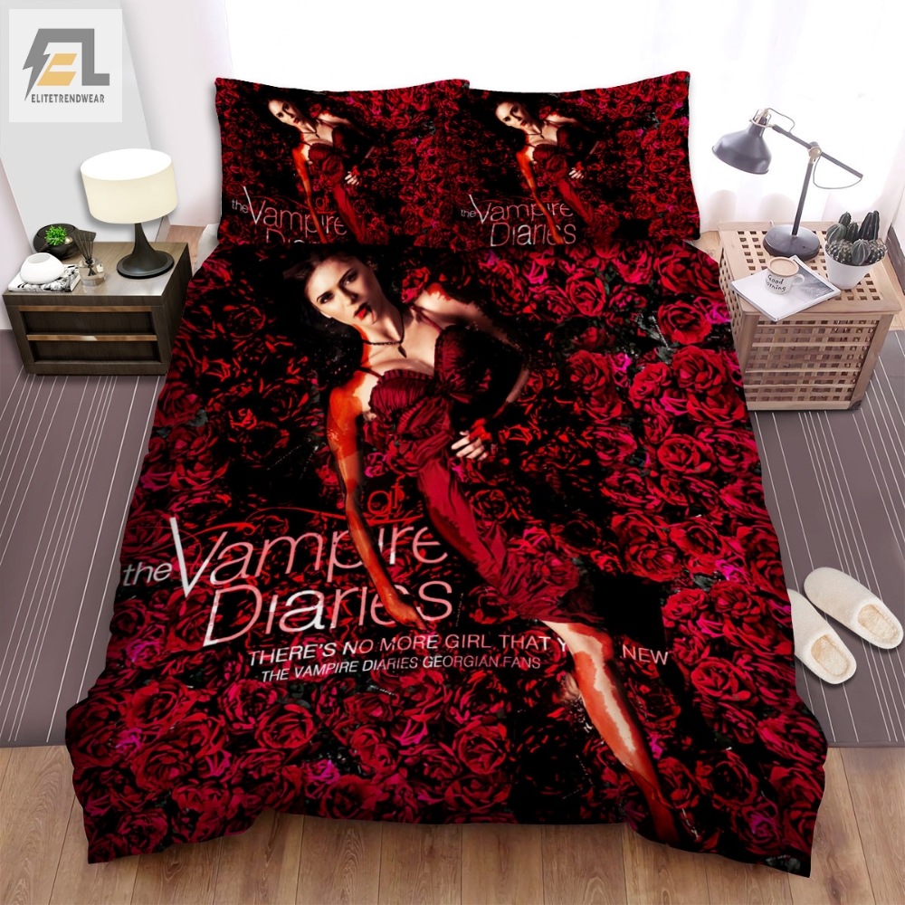 The Vampire Diaries 20092017 Rose Garden Movie Poster Bed Sheets Spread Comforter Duvet Cover Bedding Sets 