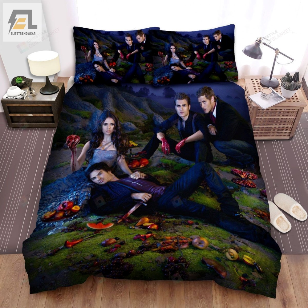 The Vampire Diaries 20092017 Party Movie Poster Bed Sheets Spread Comforter Duvet Cover Bedding Sets 