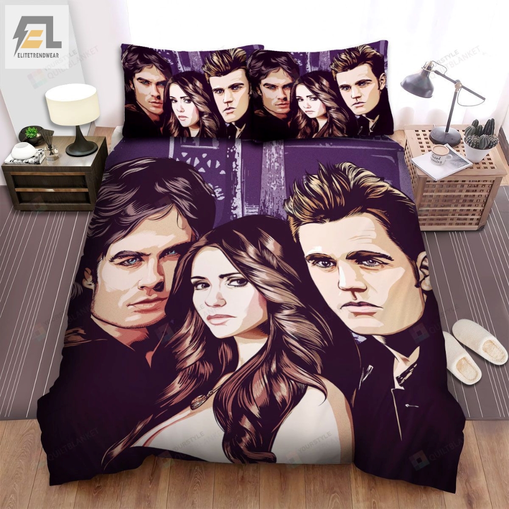 The Vampire Diaries 20092017 Painting Movie Poster Bed Sheets Spread Comforter Duvet Cover Bedding Sets 