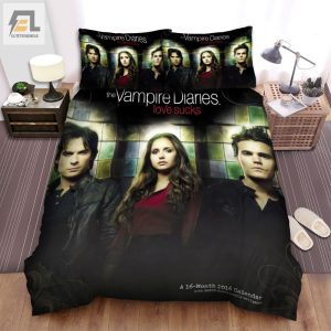 The Vampire Diaries 20092017 Love Sucks Movie Poster Bed Sheets Spread Comforter Duvet Cover Bedding Sets elitetrendwear 1 1