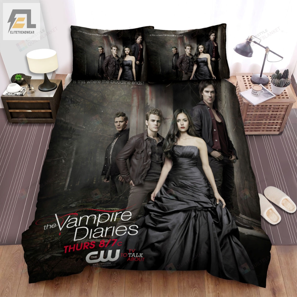 The Vampire Diaries 20092017 Is This Where The Bloodline Ends Movie Poster Bed Sheets Duvet Cover Bedding Sets 