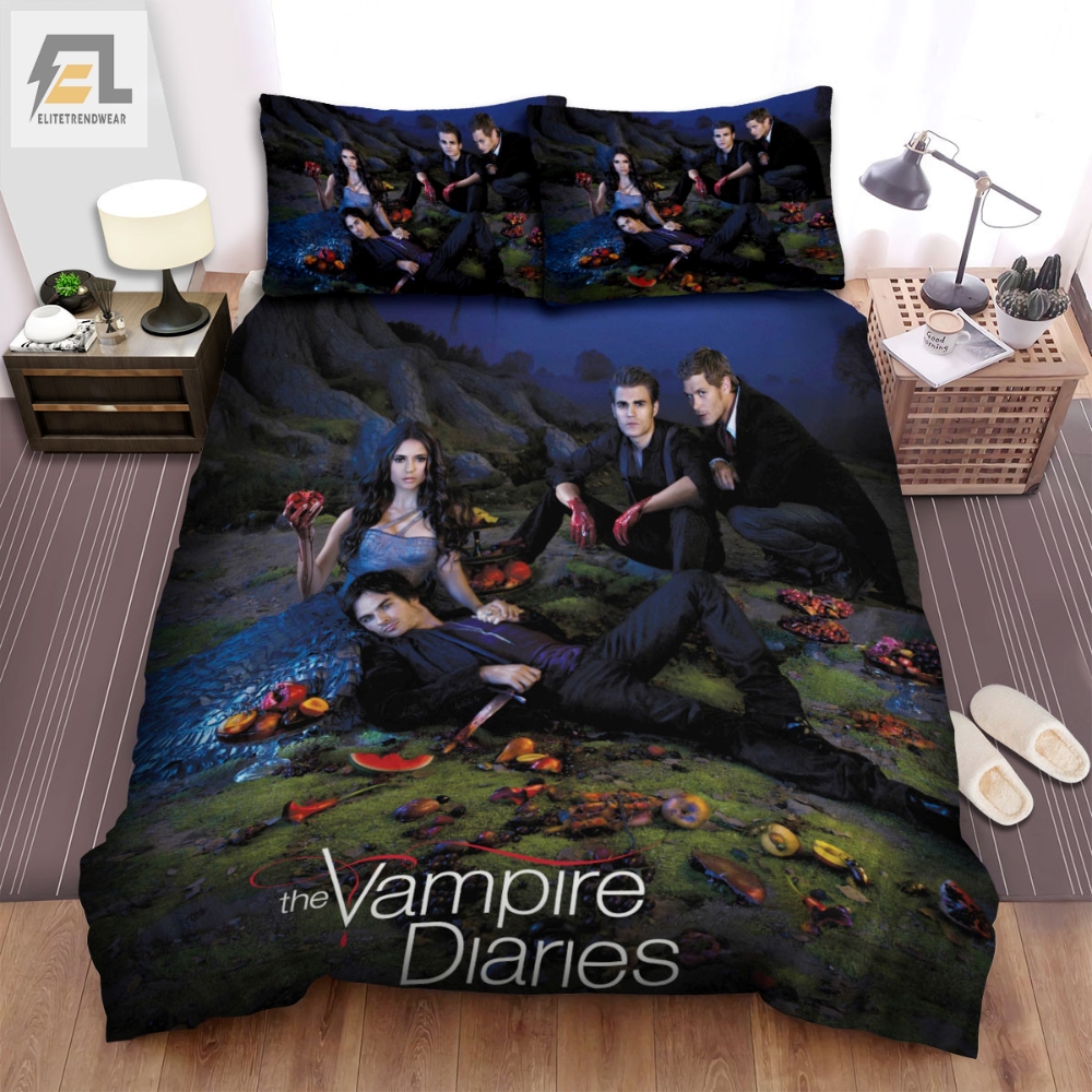 The Vampire Diaries 20092017 Give In To Your Appetite Movie Poster Bed Sheets Spread Comforter Duvet Cover Bedding Sets 