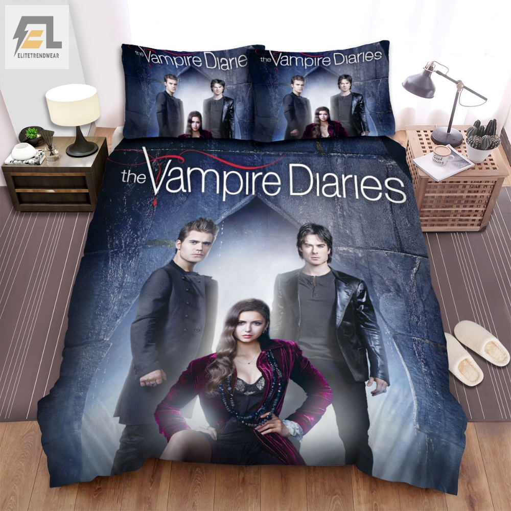 The Vampire Diaries 20092017 Cool Tones Movie Poster Bed Sheets Spread Comforter Duvet Cover Bedding Sets 