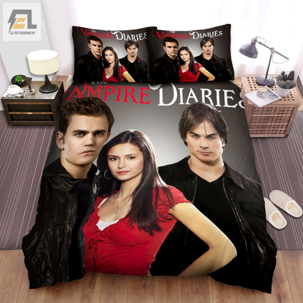 The Vampire Diaries 20092017 Black And Red Movie Poster Bed Sheets Spread Comforter Duvet Cover Bedding Sets 