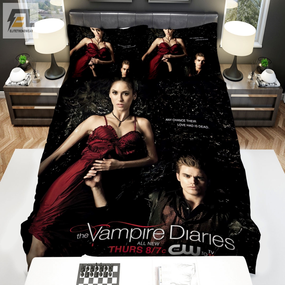 The Vampire Diaries 20092017 Any Chance Their Love Had Is Dead Movie Poster Bed Sheets Spread Comforter Duvet Cover Bedding Sets 