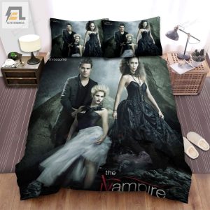 The Vampire Diaries 20092017 An Unlikely Threesome Movie Poster Bed Sheets Spread Comforter Duvet Cover Bedding Sets elitetrendwear 1 1