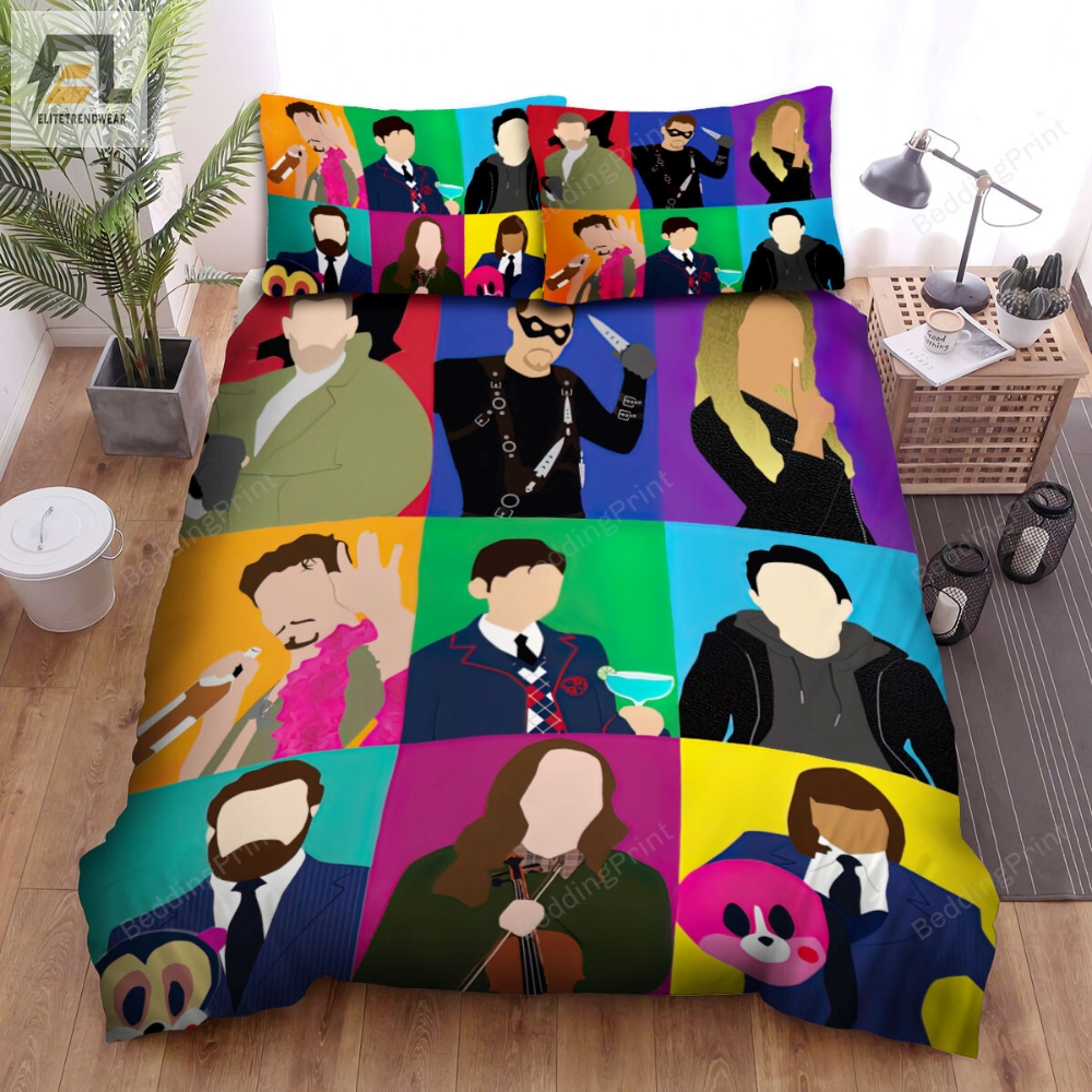The Umbrella Academy Main Characters In Pop Art Style Bed Sheets Spread Duvet Cover Bedding Sets 