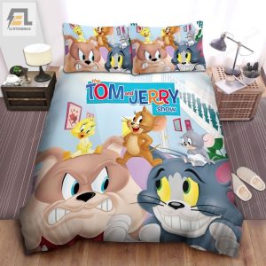 The Tom And Jerry Show Promo Art Bed Sheets Duvet Cover Bedding Sets elitetrendwear 1 1