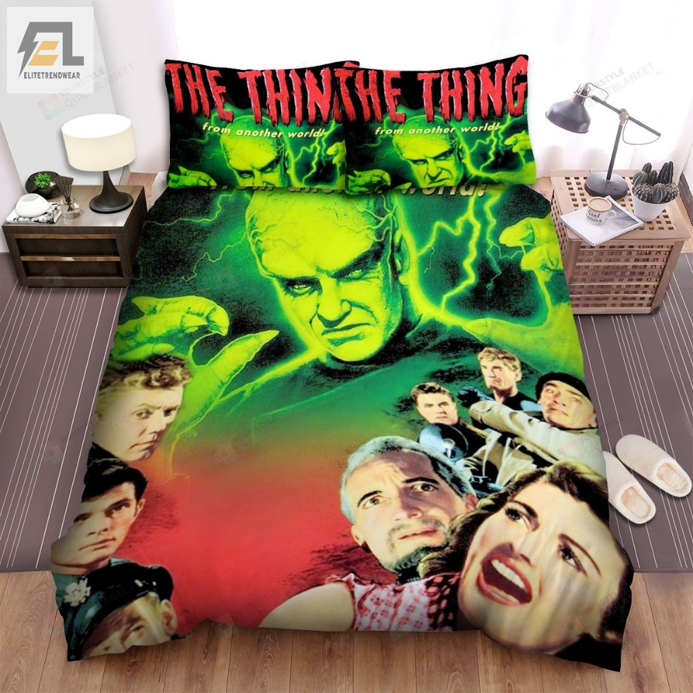 The Thing From Another World 1951 Crowd Movie Poster Bed Sheets Spread Comforter Duvet Cover Bedding Sets 