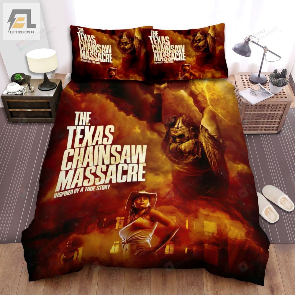 The Texas Chainsaw Massacre Movie Poster 4 Bed Sheets Spread Comforter Duvet Cover Bedding Sets 