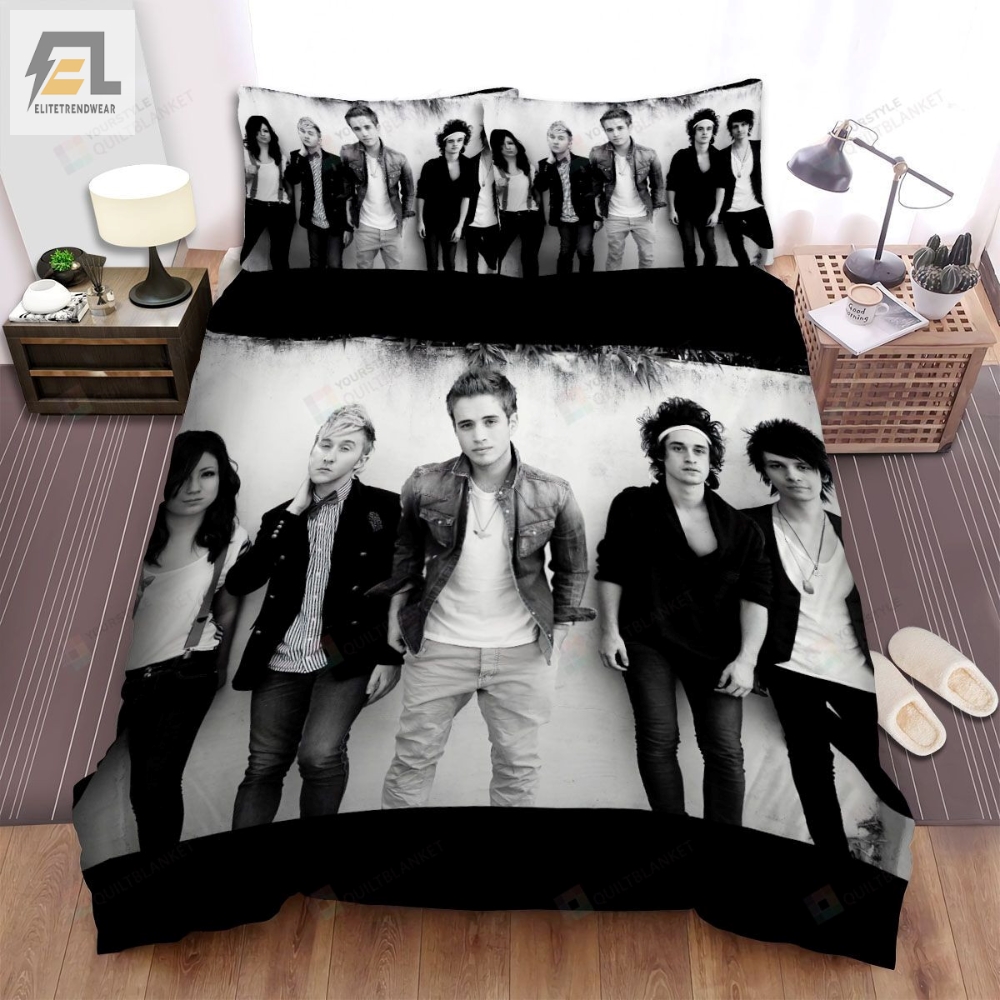 The Summer Set Music Band Black And White Bed Sheets Spread Comforter Duvet Cover Bedding Sets 